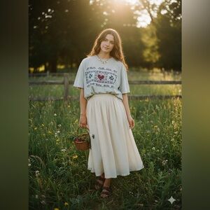 Vintage 90s Jerzees Graphic Tee | Cottagecore • Folk Art • Farmcore | XL